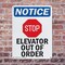 Signmission Elevator Out Of Order, 12 in W x Rectangle, Plastic OS-2PACK-NS-P-1218-V-11737 - alternate 3